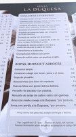Venta La Duquesa menu