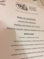 Brasería El Racó menu