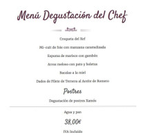 Casa Xamos menu