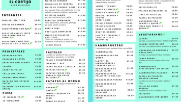El Cortijo Paredón menu