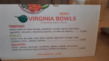 Virginia menu