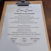 Bar Restaurant Can Cuca menu