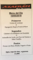 Azafrán Café menu