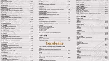 Artesanos Pizzeria menu