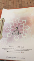 El Jardín del Califa menu