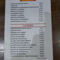 Casa Aurelia En Zamora menu