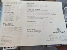 Bodega Rondilla menu