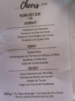 Cheers Playa menu