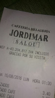 Jordimar menu