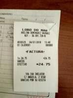 Lobo De Mar menu