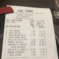 Can Tommy menu