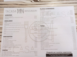 Casa Vasca Benicassim menu