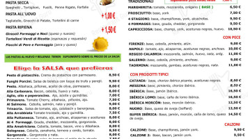 Trattoria Trinacria menu