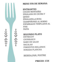 Casa Pardo menu