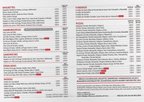 Pizzería Biglow menu