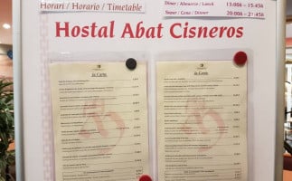 Abat Cisneros menu