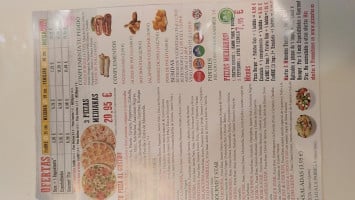 Pizzastar menu