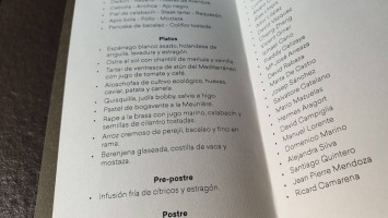 Ricard Camarena menu