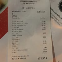 Pizzeria Laala menu
