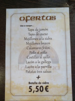 Sidreria menu