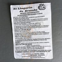 Llagarin De Granda menu