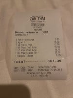 Zab Thai Cuisine menu