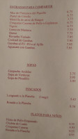 El Montanes menu