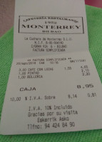 Monterrey menu