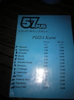 57 Pub Mallorca menu