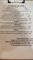 A Taberna De Luchi menu