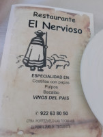 El Nervioso menu