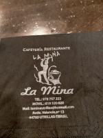 La Mina menu