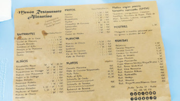 Meson Alicantino menu