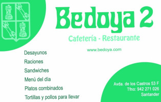 Cafeteria Bedoya 2 menu