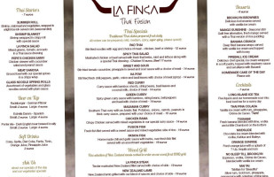 La Finca menu