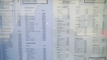 Bujan Carbia menu