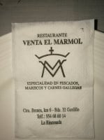 Venta El Marmol menu