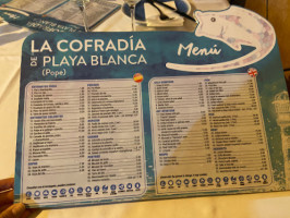 Cofradia De Pescadores menu