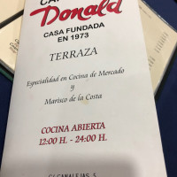 Donald menu