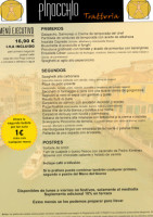Trattoria Pinocchio menu