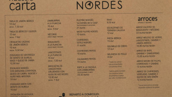 Nordés menu