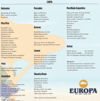 Europa Barbacoa Restaurante menu