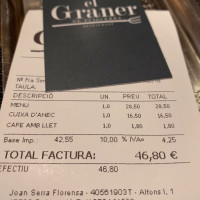 El Graner De Puigcerda menu