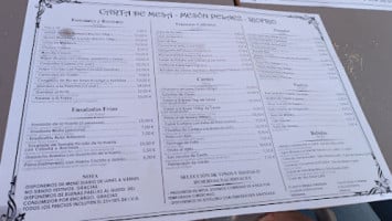 Meson Pelaez menu