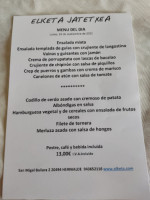 Elketa Jatetxea menu
