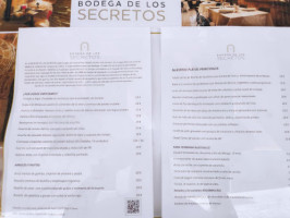 Bodega De Los Secretos menu