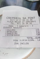Creperia Sa Font menu