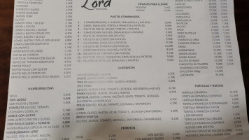 Lord Cerveceria menu