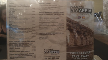 Pizzeria Via Appia menu
