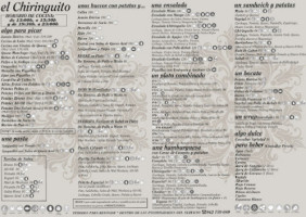 Chiringuito Velabeach menu